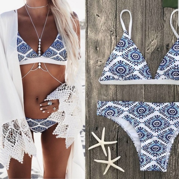 Other - Bandage Blue & White Bikini
